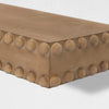 Large Rustic Beaded Wood Floating Wall Shelf - Natural